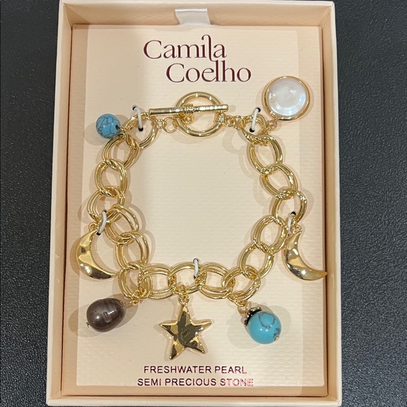 Camila Coelho Jewelry - Camila Coelho | Celestial Motif Freshwater Pearl Charm Bracelet